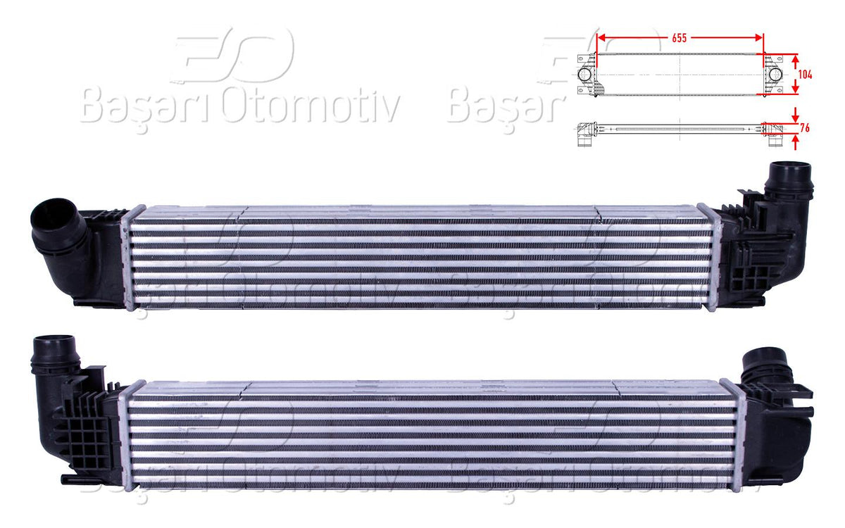 Wisco 3113977-00 Turbo Radiator (Intercooler) 655X104x76 Dacia Duster (Hs) 1.5 dCi 10-18 — Radiators & Fans