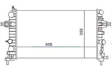 MGA 80160 Water Radiator Mechanical (Opel: Astra H 1.6 1.8 04-) 605×359×23 — Radiators & Fans