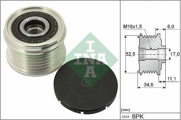 ina 535031510 alternator pulley for nissan, front view of ina alternator pulley, ina alternator pulley side view INA 535031510 Alternator Pulley - Essential Auto Part for Nissan Owners and Technicians | High Quality and Durable INA 535031510 Alternator Pulley for Nissan ina, alternator-pulley, nissan, automotive-parts, car-repair, vehicle-maintenance, auto-accessories, engine-parts, car-owners, ai-generated