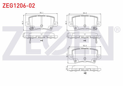 Zegen ZEG1206-02 Brake Pad Rear with Wear Indicator Honda Civic VIII 1.4 2005-2012 / Honda Civic VIII 1.8 2005-2 — Brake Pads