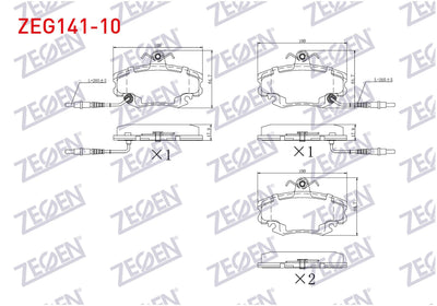 Zegen ZEG141-10 Brake Pad Front with Connector Renault Clio Symbol 1.5 dCi 1998-2005 / 1.2 1998-2005 / Clio II 1 — Brake Pads