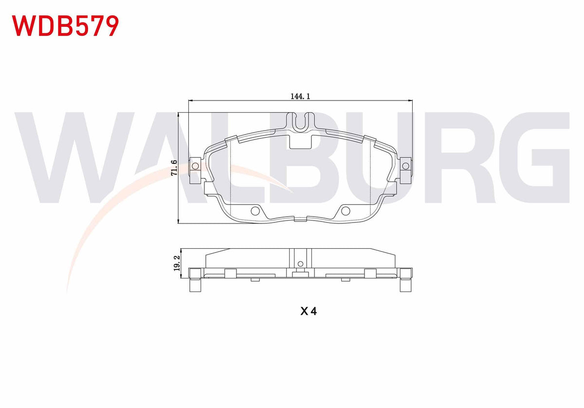 WALBURG WDB579 Brake Pad Front Mercedes A Series (W176) A 200 2012-/ A 180 2012-/ B Series (W246) B 160 2011-/ B — Brake Pads