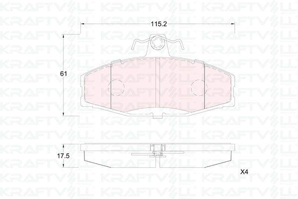Kraftvoll 07010377 Front Brake Pad Favorit 1.3 (82 > 97) Felicia 1 / 2 (1.3 / 1.6 / 1.9) 94 > 02 Caddy II 1.6 / — Brake Pads
