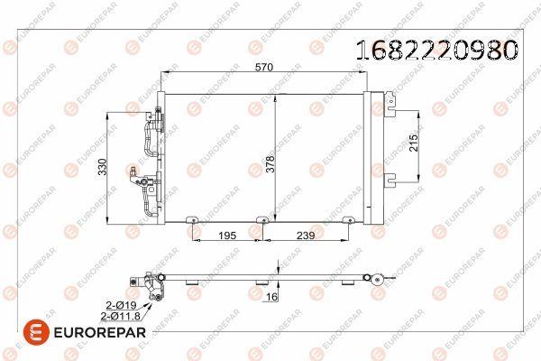 Eurorepar 1682220980 A/C Condenser Astra H (A04) Zafira B (A05) 97-00