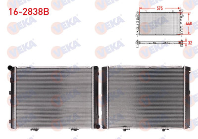 Veka 16-2838B Water Radiator Brazing Mercedes 190 (W201) E 2.3 M-T Ac + 1982-1993 — Radiators & Fans