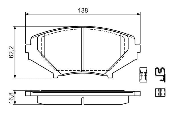 Bosch 0986494220 Brake Pad Front 04-12 Ma.Rx8 2.6