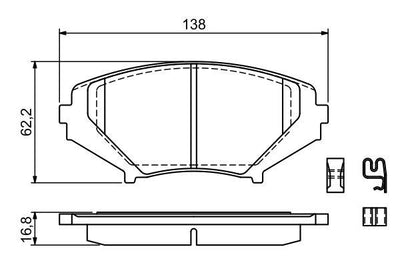 Bosch 0986494220 Brake Pad Front 04-12 Ma.Rx8 2.6