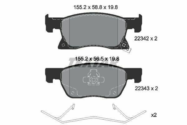 TEXTAR Front Brake Pads for Opel Astra K - 276mm