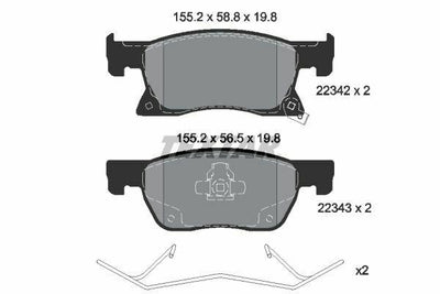 TEXTAR Front Brake Pads for Opel Astra K - 276mm