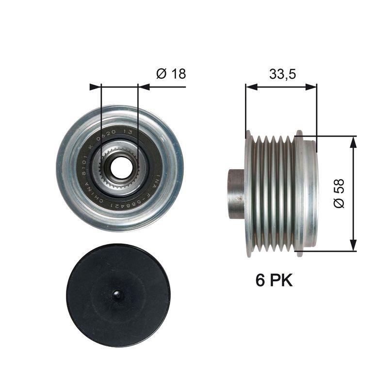 Gates OAP7210 Alternator Pulley Toyota Urban Cruiser Verso 1.4 D4-D — Starting & Charging