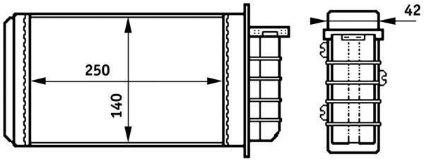 Mahle AH148000S Heater Core Mechanical (Alfa Romeo 145 / 146-Fiat Bravo I / Brava / Marea) 8Fh351313-191 — Heater & Blower