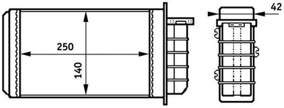 Mahle AH148000S Heater Core Mechanical (Alfa Romeo 145 / 146-Fiat Bravo I / Brava / Marea) 8Fh351313-191 — Heater & Blower