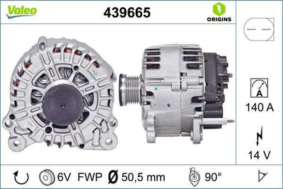 Valeo 439665 Alternator 12V 140A T5 2.0 TDI Golf VI Passat 2.0 FSI TDI Jetta III IV 2 — Starting & Charging