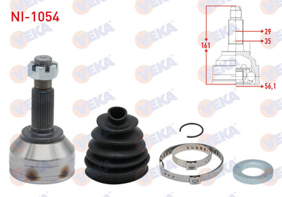 Veka NI-1054 CV Joint Left-Right Front Outer 29X35x56 — Axles, CV Joints & Boots