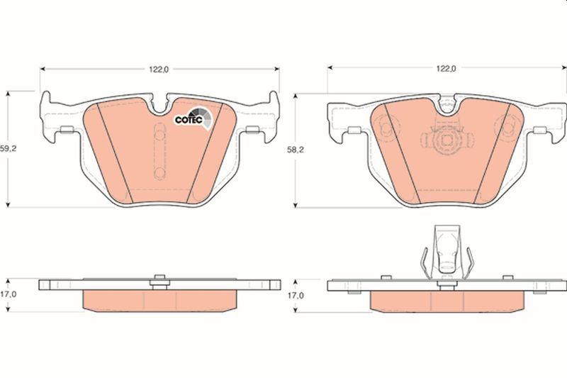 TRW GDB1727 Brake Pad Set - Rear BMW 5 Series E60 (2004+) — Brake Pads