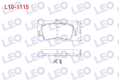 LEO L10-1115 Brake Pad Rear Volvo Xc70 II 2.4 D5 2007-/ S80 II 2.4 D 2006-/ S80 II 3.0i T6 2006-/ V70 III 2.0 D — Brake Pads
