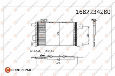 Eurorepar 1682234280 Mercedes C-Series CLK 97-00 A/C Condenser — Condensers & Evaporators