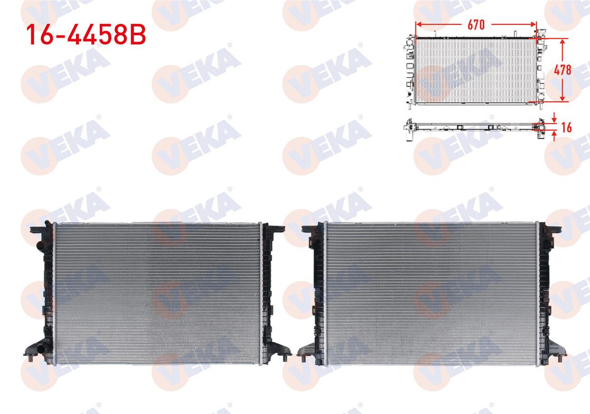 Veka 16-4458B Su Radiator Brazing Audi A4 (8W2,B9) 1.4 TFSI M-T 2015 — Radiators & Fans