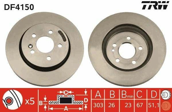 TRW DF4150 Disc Brake - Ventilated Design — Brake Rotors & Drums