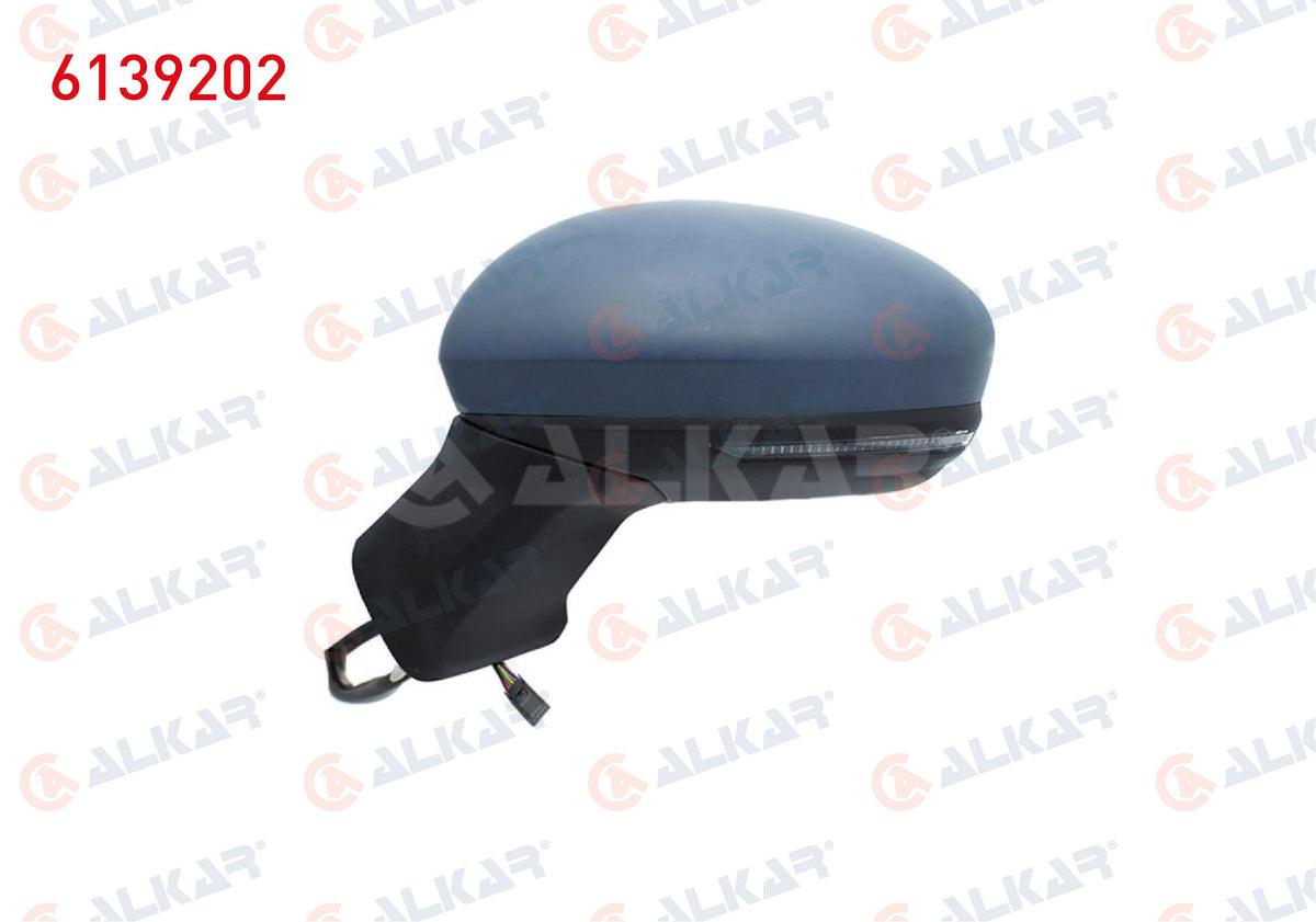 Alkar 6139202 Outer Rear View Mirror Left Electric Aspheric Heated Primed with Turn Signal Led 7 — Tail, Signal & Reflectors