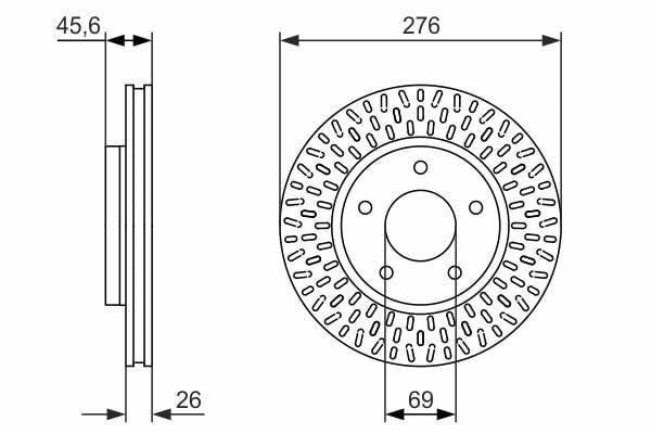 BOSCH 0986479783 Disc Brake Assembly - Fits 08 Lancer Sedan & Sportback — Brake Rotors & Drums
