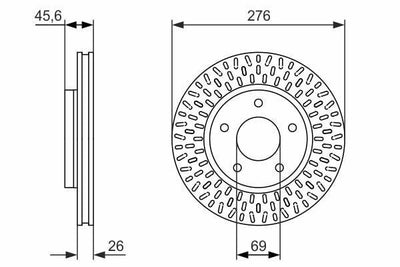 Bosch 0986479783 Disc Brake Assembly Fits 08 Lancer Sedan & Sportback 2 Pieces Compatible with Mitsubi — Brake Rotors & Drums