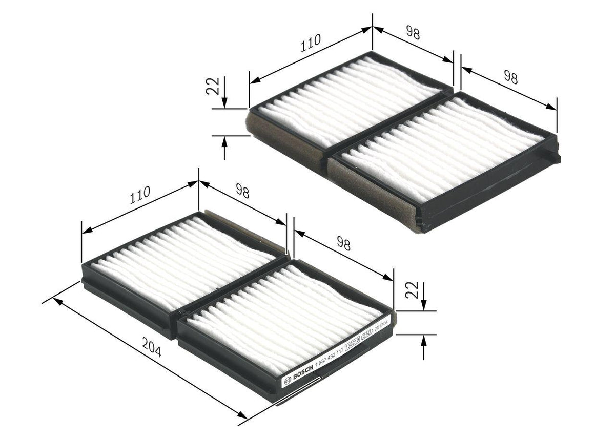 Bosch 1987432117 Cabin/Cabin Air Filter Mazda Familia 323 98-02 626 97-02 — Air & Cabin Filters