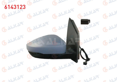 Alkar 6143123 Outer Rear View Mirror Right Mechanical Primed with Turn Signal Rectangular with So — Tail, Signal & Reflectors