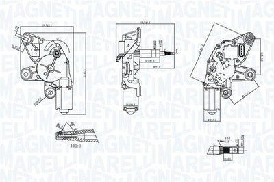 Magneti Marelli 064371100010 Wiper Motor VW Caddy 2004-2015 Rear