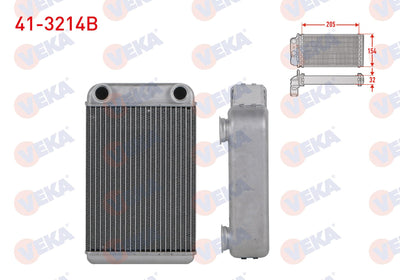 Veka 41-3214B Heater Core Brazing Opel Astra J 2009-2016 / Astra K 2015 — Heater & Blower