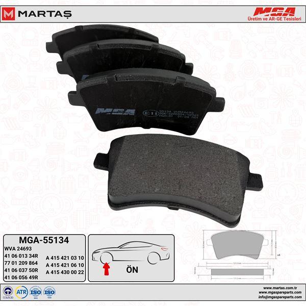 MGA 55134 Brake Pad Front Kangoo III Mercedes: Citan 2012= > — Brake Pads