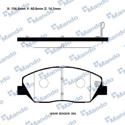Mando RMPH38NS Brake Pad Front 06 Santa Fe 2.2Crdi 10 Sorento 2.0-2.2Crdi — Brake Pads