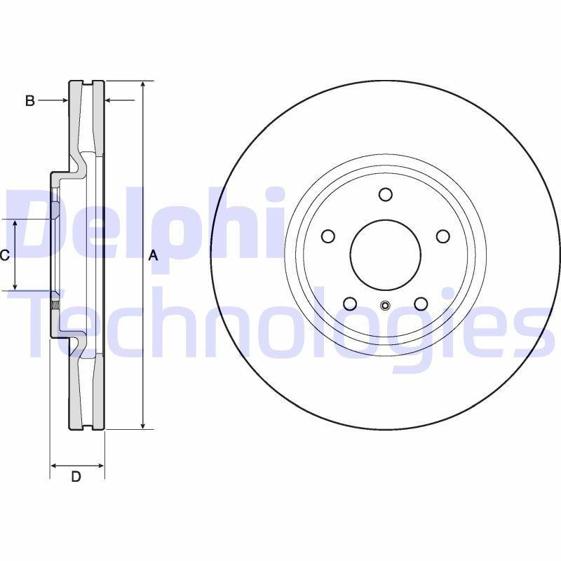 Delphi BG9152 Brake Disc (Single Pack), Drilled — Brake Rotors & Drums