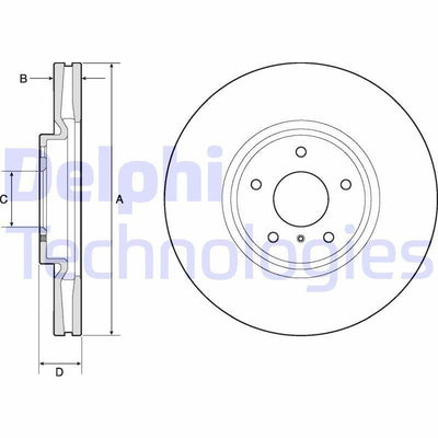 Delphi BG9152 Brake Disc (Single Pack), Drilled — Brake Rotors & Drums