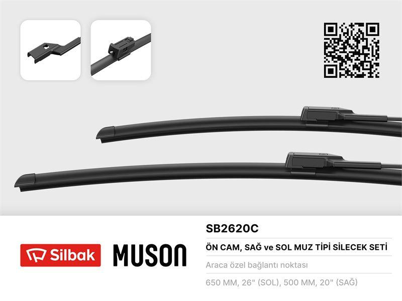 Silbak SIL SB2620C Ford Focus 2018 Model Sonras Wiper Blade: Front Set (Muz Tip) 650mm + 600mm — Wipers
