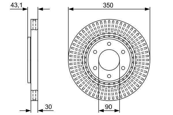 BOSCH 0986479V51 - Infiniti QX80 5.6 2014 Brake Disc — Brake Rotors & Drums