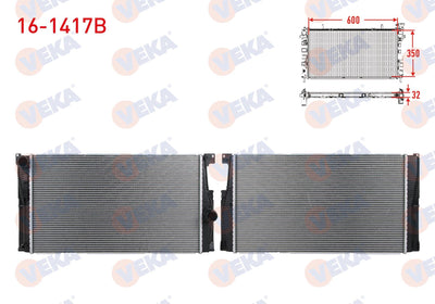 Veka 16-1417B Water Radiator Brazing 6mm Fin BMW 5 Series (F10) 520 i A-T / M-T 2010 — Radiators & Fans