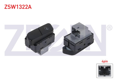 Zegen ZSW1322A Glass Release Switch Right Single 4 Pin Volkswagen Polo 2001-2012 — Switches & Relays