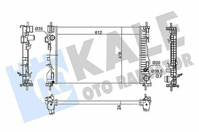 KALE 363055 Radiator for Alfa Romeo Giulietta 1.4Tb + Ms (2011-2020) — Radiators & Fans