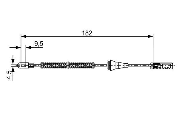 Bosch 1987482449 El Brake Cable Short Astra H Zafira A Bm 04 — Brake Cables & Hardware