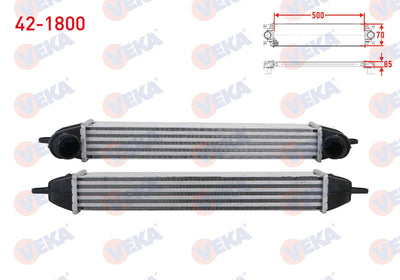 Veka 42-1800 Turbo Radiator (Intercooler) Fiat Doblo (119,223) 1.3 Mjt 2001-2010 — Radiators & Fans