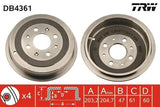 TRW DB4361 Rear Brake Drum - 203.2mm Diameter for Motorcycle — Brake Rotors & Drums