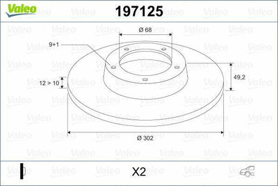 VALEO 197125 Rear Brake Disc - Fits Audi A6 2.0, 2.4 and 2 more models — Brake Rotors & Drums