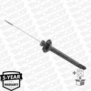 Front view of MONROE 23879 Rear Shock Absorber, Side view of MONROE 23879 Rear Shock Absorber, Close-up of MONROE 23879 Shock Absorber features MONROE 23879 Rear Shock Absorber (Right/Left) for Ford Ka 1.3 (1996-2008) MONROE 23879 Rear Shock Absorber for Ford Ka monroe, rear-shock-absorber, ford-ka, vehicle-parts, automotive, shock-absorber, car-repair, mechanics, suspension-parts, ai-generated