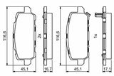 BOSCH Brake Pads 0986494838 - Reliable Low-Metallic Material