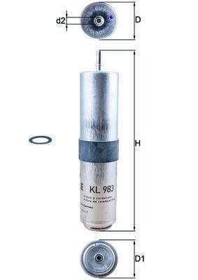 Mahle KL983D Diesel Filter BMW F45/F46/F48/X1/X2 Mini F54-F60 B37-B47 14-19 — Fuel Delivery