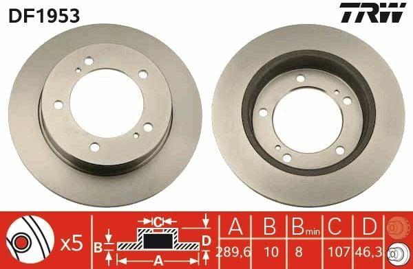 trw-df1953-brake-disk-samurai-1989-2005, trw-brake-disk-specifications TRW DF1953 | Brake Disk for 1989-2005 Samurai 1.0 1.3 - High Strength | 1 Unit TRW DF1953 Brake Disk for 89-05 Samurai | Durable Performance trw, brake-disk, samurai, car-parts, braking-system, mechanics, car-owners, vehicle-upgrades, high-performance, ai-generated