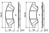 BOSCH Front Brake Pad Set 0986494791 - Low-Metallic Material — Brake Pads