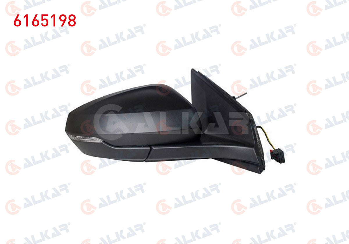Alkar 6165198 Outer Rear View Mirror Right Mechanical with Turn Signal 2 Pin Volkswagen Polo (Aw1 — Tail, Signal & Reflectors