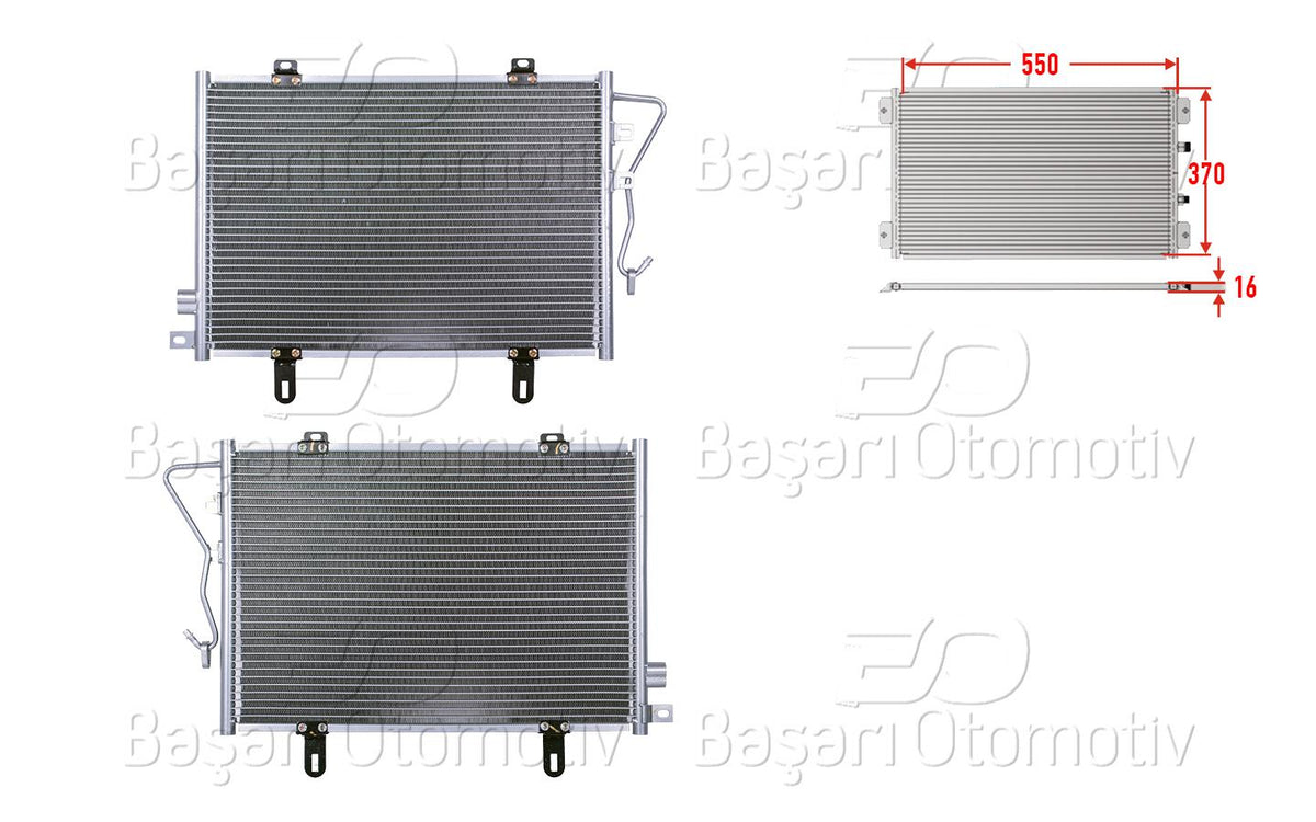 Wisco 3143348-00 A/C Condenser 550X370x16 Renault Clio B 98 > — Condensers & Evaporators